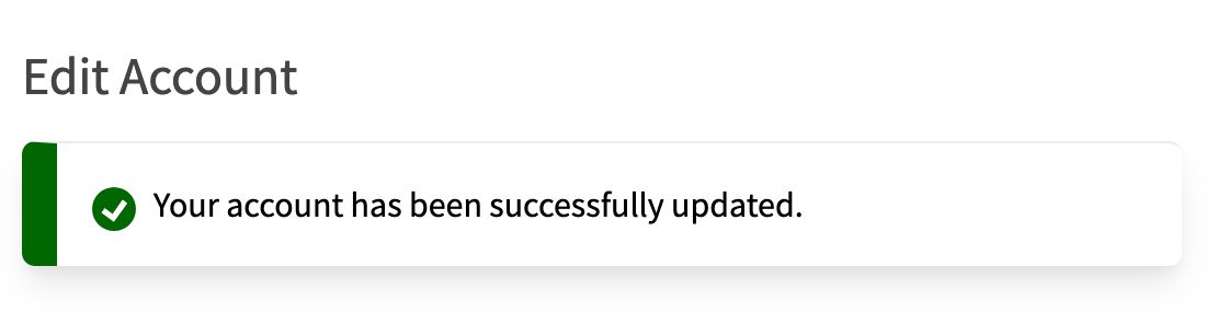 Tela de confirmação da solicitação de alteração de e-mail